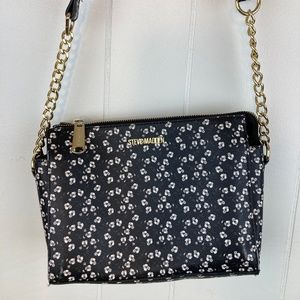 Steve Madden Purse Black Floral with gold accents